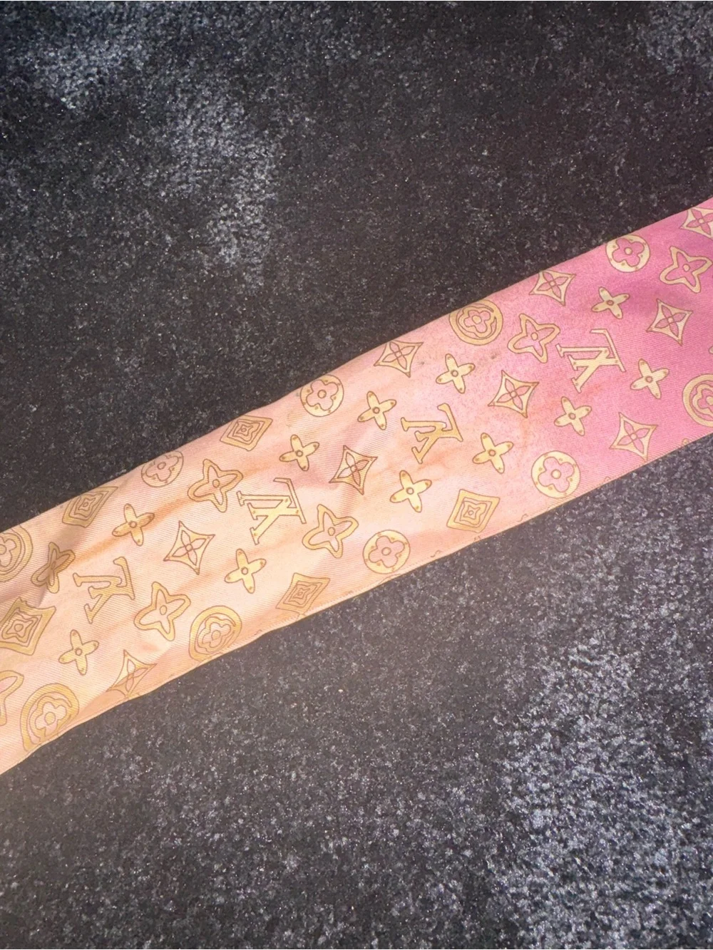 Louis Vuitton Pink to Cream Monogram Bandeau with Blue Trim